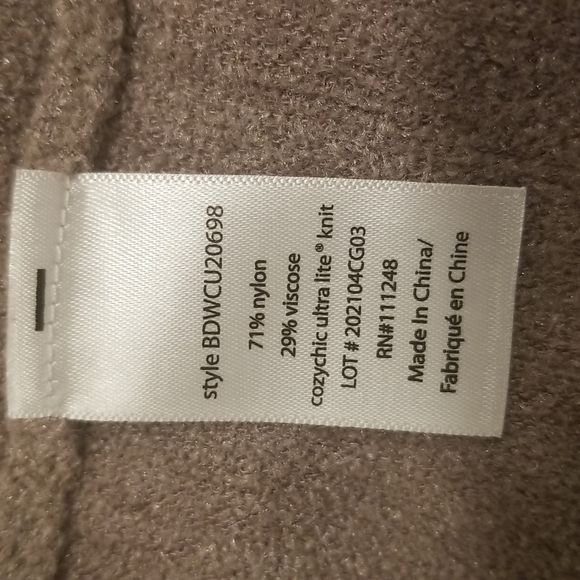 💕BAREFOOT DREAMS💕 CozyChic Drape Rib Cardigan Ultra Lite Beach Rock XL - Picture 15 of 15